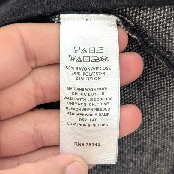 Tahari Black and White Cowl Neck Sweater - Picture 5 of 6